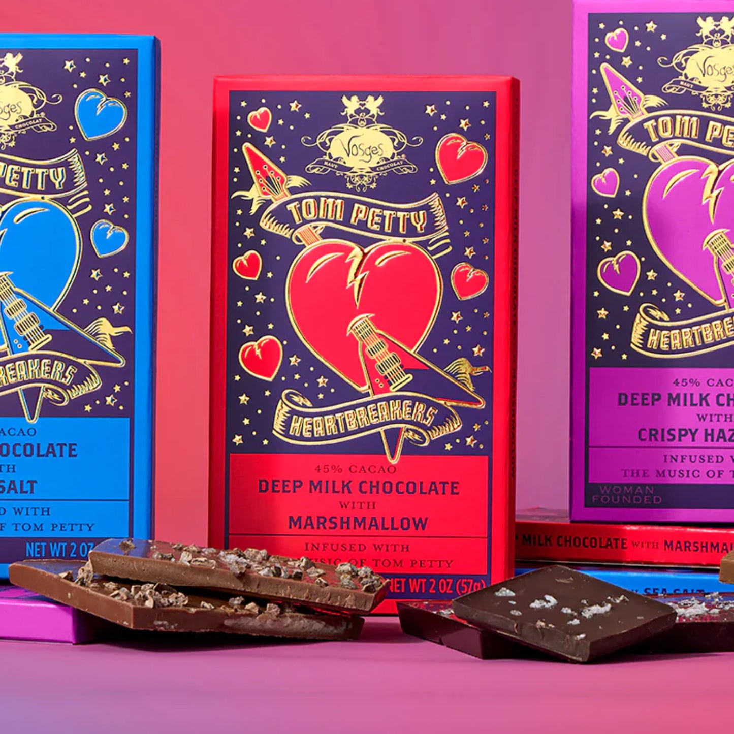 Tom Petty Marshmallow, Cocoa Nib and Milk Chocolate Bar