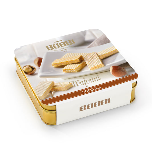 Waferini Gold Tin Nocciola · Hazelnut